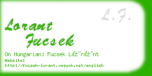 lorant fucsek business card